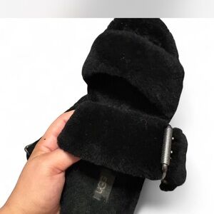 UGG Black Fluffy Slides
